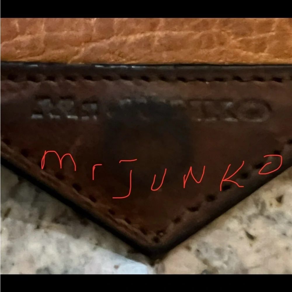 MR.JUNKO Vintage 100%Leather MiniEnvelopePouch-Excellent OnlyAge related